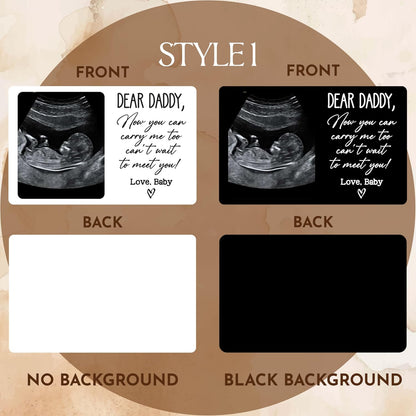 Personalized Ultrasound Wallet Card, Custom Baby Announcement Gift for Dad