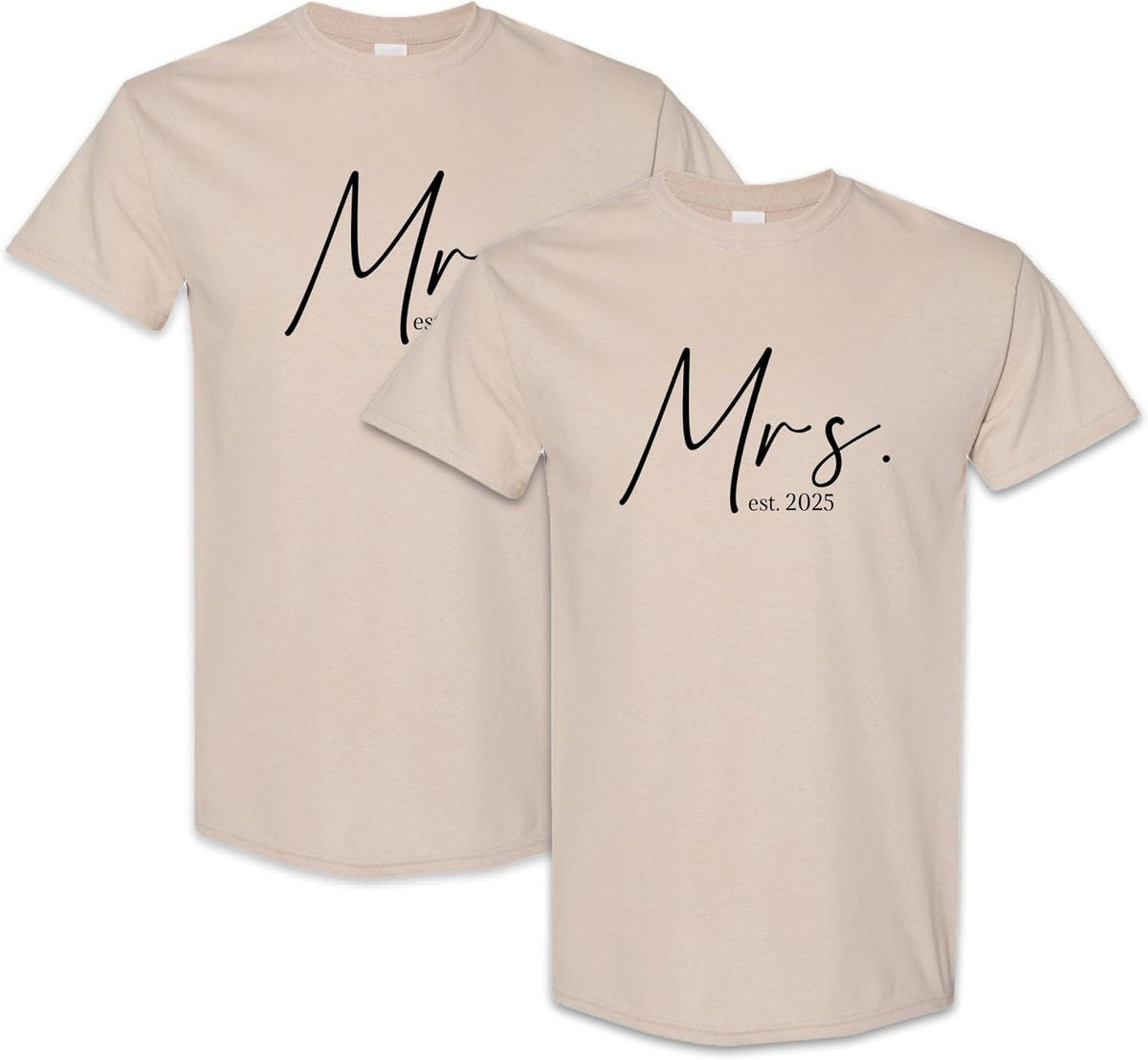 Personalized Mr and Mrs T-Shirts - Matching Couple Tee – Custom His & Hers Outfits – Couples Gift for Engagement & Honeymoon