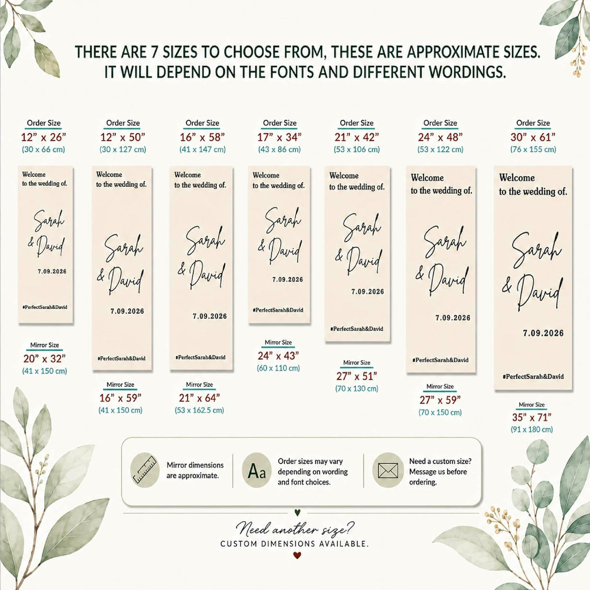 Personalized DIY Wedding Mirror Welcome Sign Decal - Custom Vinyl Sticker with Bride & Groom Names - Elegant Lettering for Bridal Shower, Reception Wall Decor, Event Signage