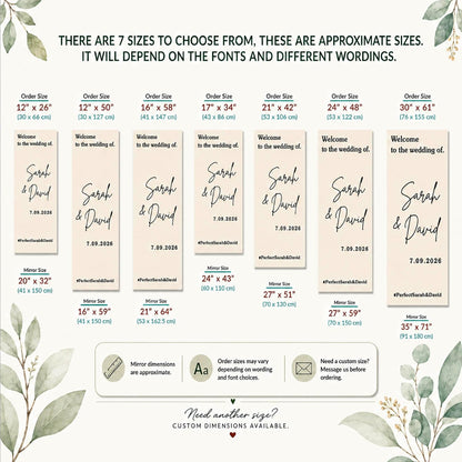 Personalized DIY Wedding Mirror Welcome Sign Decal - Custom Vinyl Sticker with Bride & Groom Names - Elegant Lettering for Bridal Shower, Reception Wall Decor, Event Signage