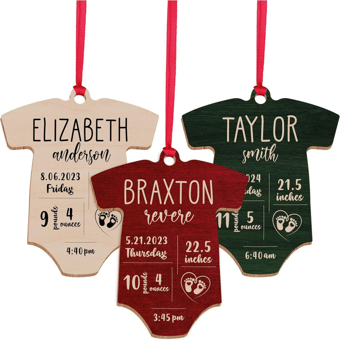 Personalized Baby's First Christmas Onesie Ornament, Custom Newborn Gift
