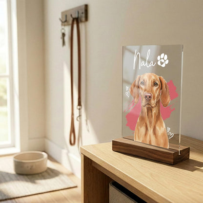 Personalized Pet Photo LED Sign Acrylic, Custom Dog or Cat Portrait Night Light Sign Only, Choose LED Base in Customization, Valentine’s Day Gift for Pet Lovers, Memorial Decor
