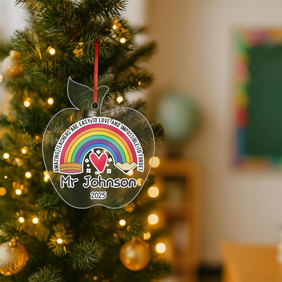 Personalized Uniform Christmas Ornaments for Nurse Doctor Vet Police Firefighter – Custom Acrylic Name Tag Occupation-Themed Xmas Tree Decorations for Family