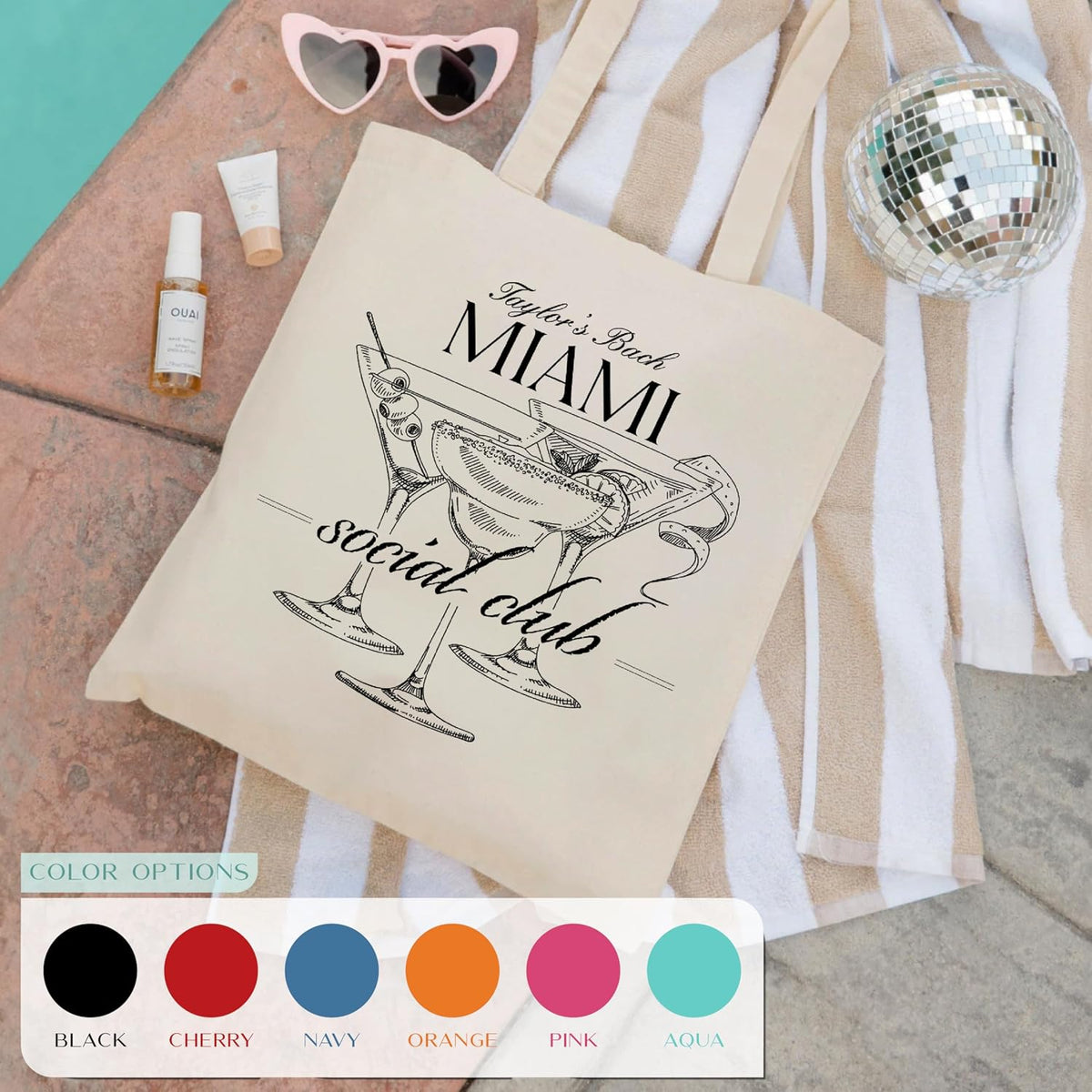 Personalized Bachelorette Tote Bag, Custom Canvas Bridal Party Beach Gift