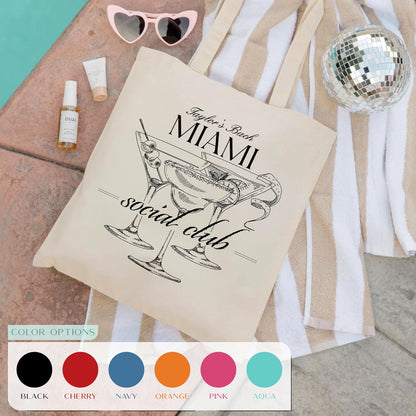 Personalized Bachelorette Tote Bag, Custom Canvas Bridal Party Beach Gift