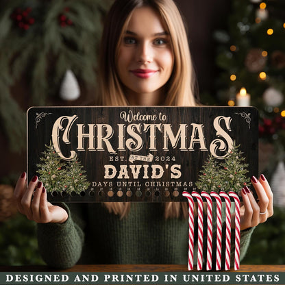 Personalized Christmas Countdown Wood Sign, Custom Advent Calendar Decor