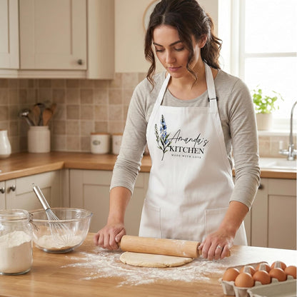 Zexpa Apparel Personalized Bakery Apron for Women with Custom Name and Logo Design, Adjustable Baking Apron