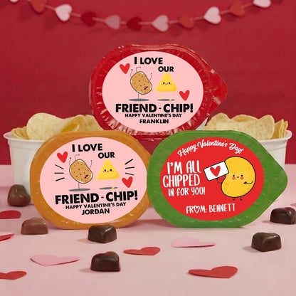Personalized Valentine’s Day Treat Stickers – Cute Custom Labels for Applesauce, Chips, Cookies, Popcorn – Classroom Exchange Gift Tags for Kids, Friends – Add Name, Fun Puns