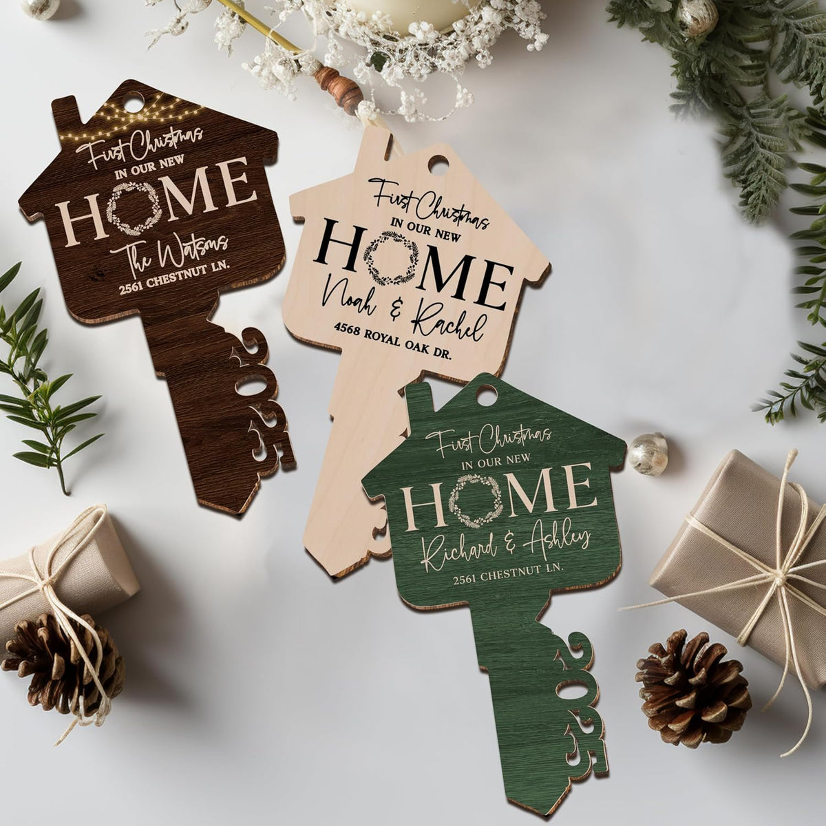 Personalized New Home Christmas Ornament with Address, Custom Keepsake Gift