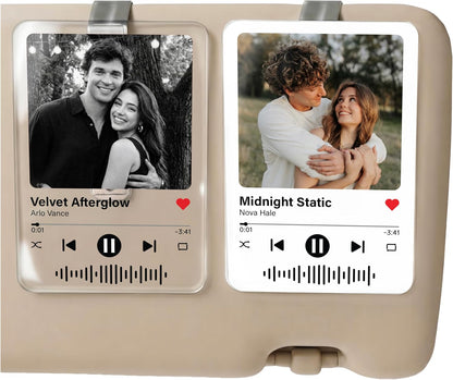 Personalized Car Visor Photo Clip – Custom Acrylic Picture Holder with Text, Gift for Dad, Mom, Husband, Wife, or Girlfriend