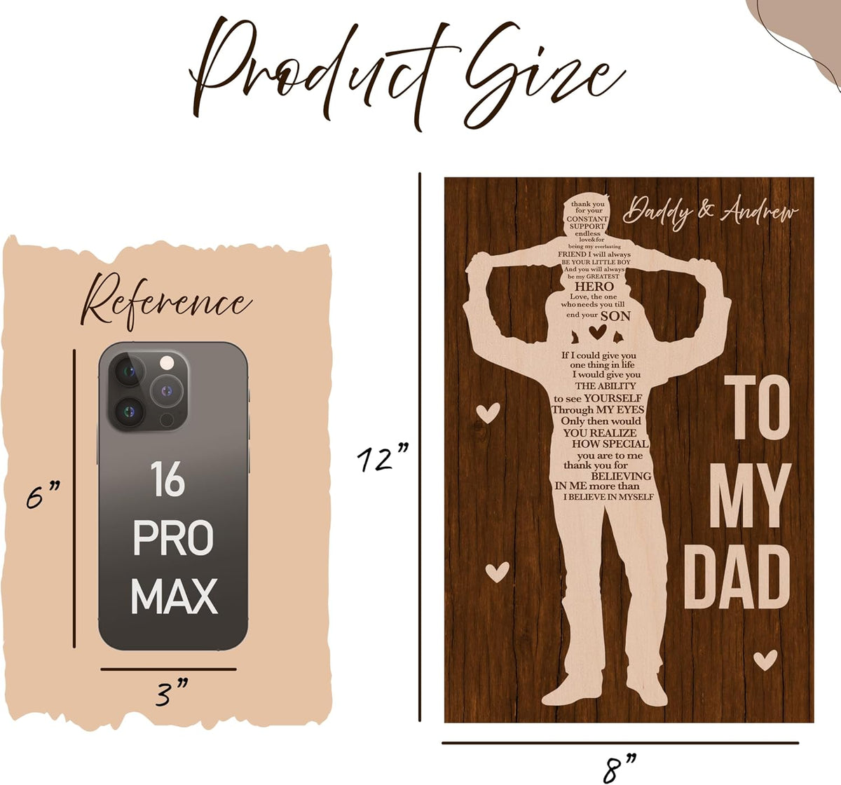 Personalized Wooden Sign for Dad – Custom Thank You for Your Constant Help Wall Plaque – Unique Father’s Day Gift from Daughter or Son – Rustic Decor for Garage, Office, Workshop or Man Cave