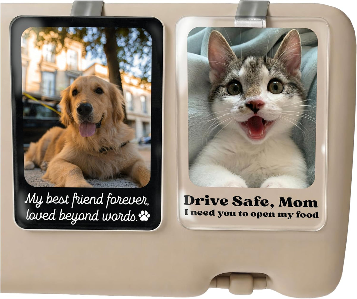 Personalized Car Visor Photo Clip – Custom Acrylic Picture Holder with Text, Gift for Dad, Mom, Husband, Wife, or Girlfriend