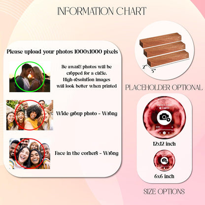 Personalized Vinyl Record with Photo, Custom Song Plaque Couple Gift