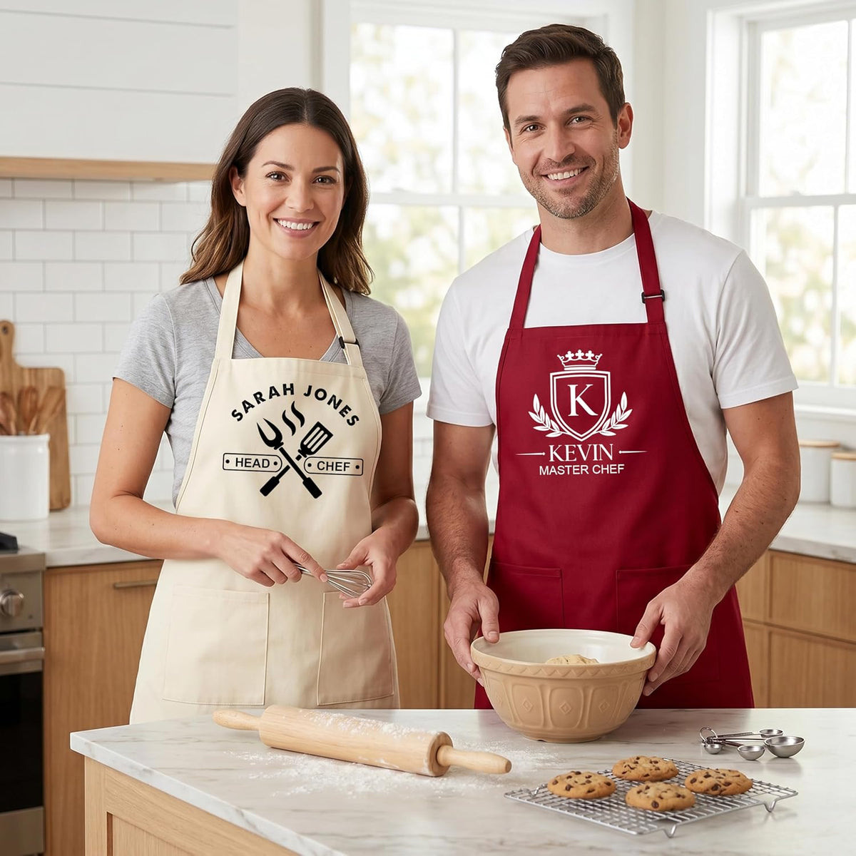 Zexpa Apparel Personalized Bakery Apron for Women with Custom Name and Logo Design, Adjustable Baking Apron