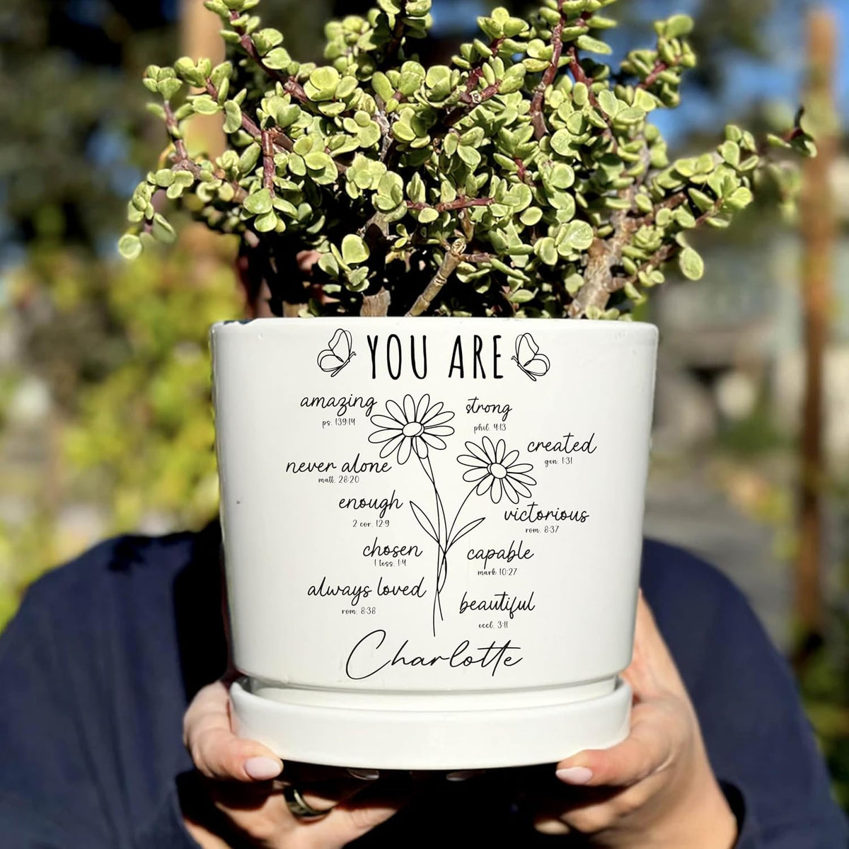 Personalized Grandma Gift - Custom Flower Pot with Names - Ceramic Planter Gift for Mom, Grandma's Garden for Grandma