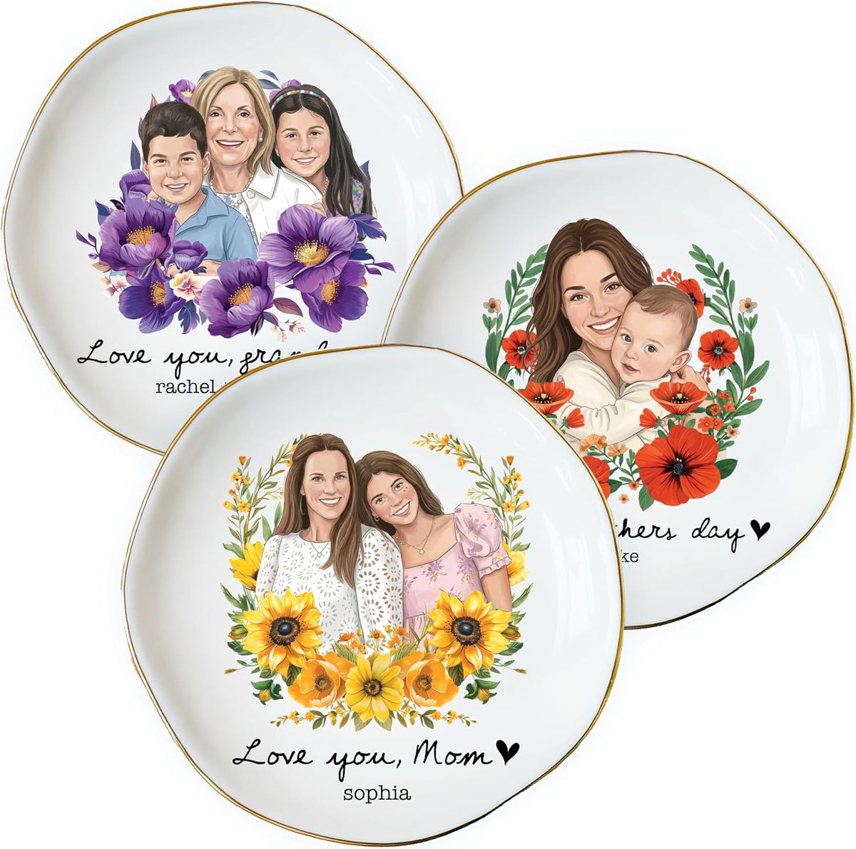 Personalized Ring Dish with Name, Custom Jewelry Tray Gift for Women, Bridesmaids, Mom, Grandma, or Best Friends