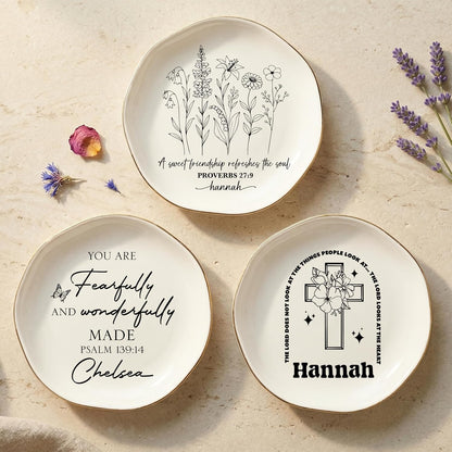 Personalized Ring Dish with Name, Custom Jewelry Tray Gift for Women, Bridesmaids, Mom, Grandma, or Best Friends
