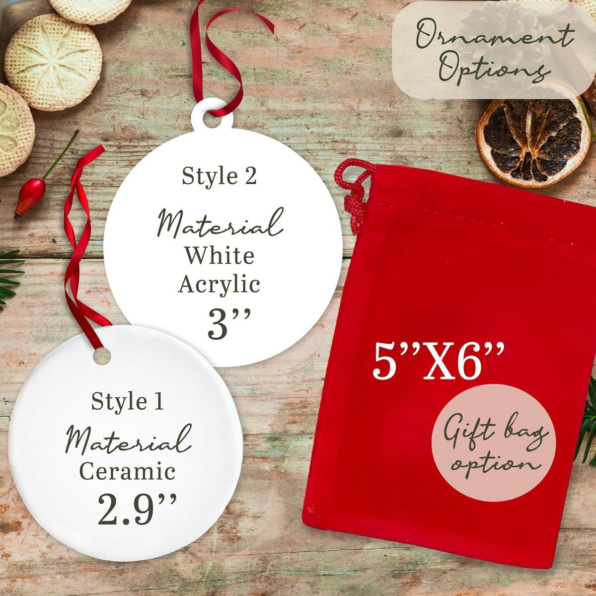 Personalized Pet Photo Christmas Ornament, Custom Dog Cat Memorial Keepsake