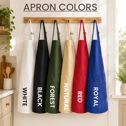 Personalized Apron with Name Custom Floral Initial Gift for Mom Grandma