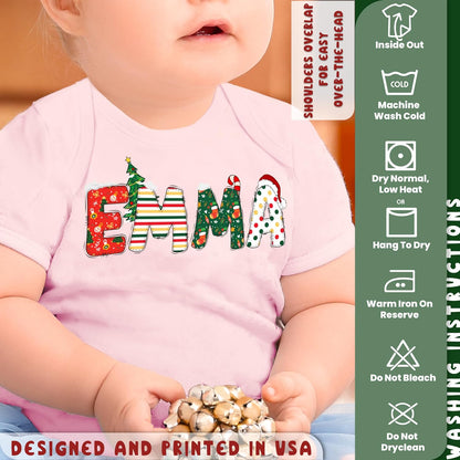 Custom Christmas Holiday Infant Bodysuit - Unique Personalized Xmas Baby Romper for Girl & Boy - Customized Festive Newborn Onesie Outfit