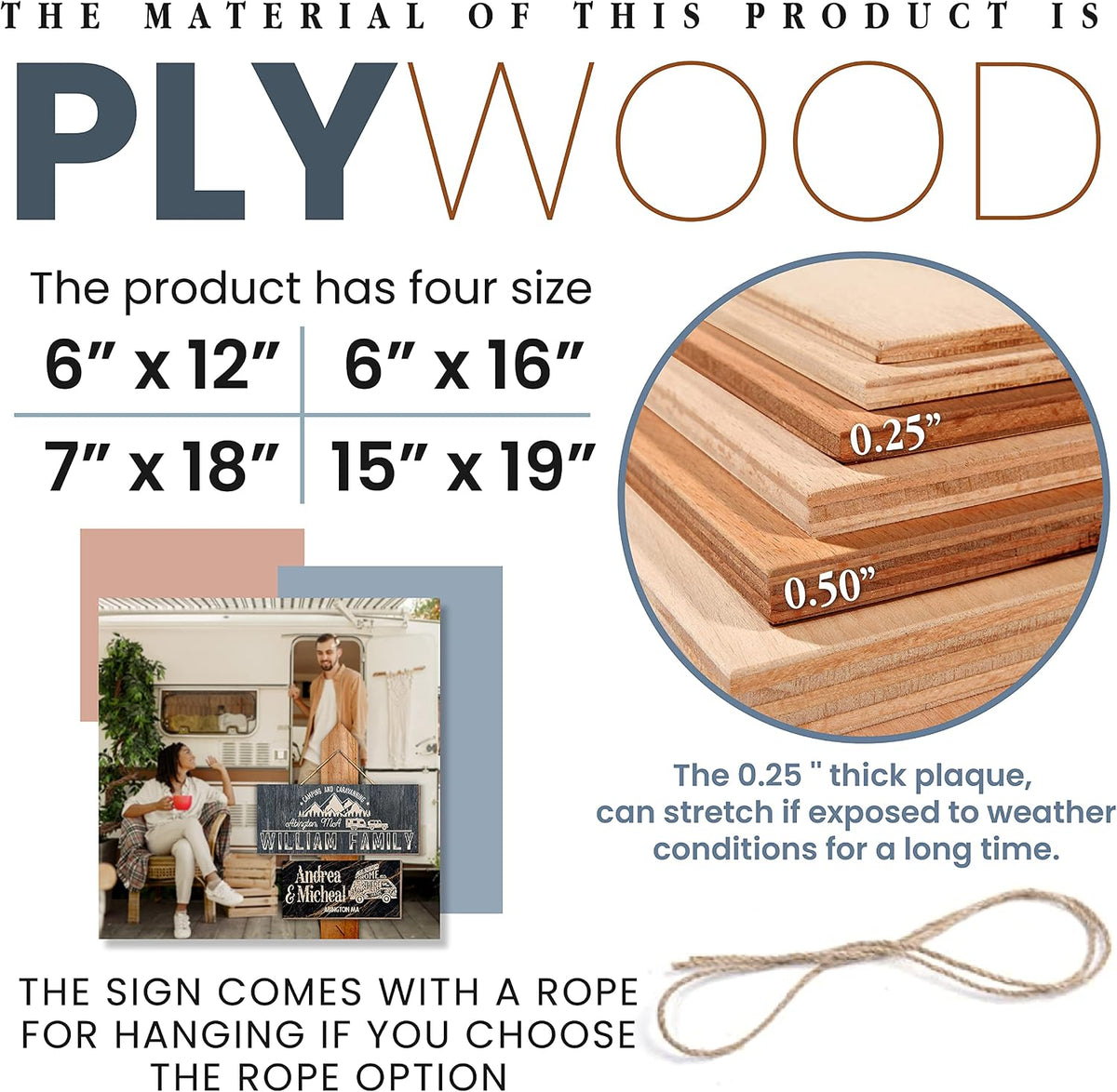 Personalized Camping Wood Sign with Name, Custom RV Camper Address Plaque