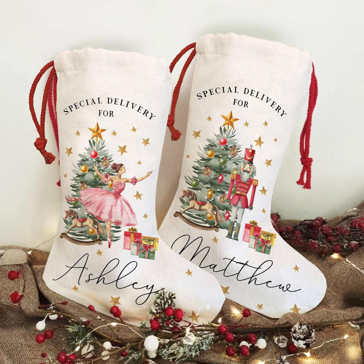 Personalized Christmas Stocking with Name - Custom Stocking - Choose Different Designs - Christmas Decorations Special Delivery for Family & Friends Gift for Girlfriend & Boyfriend