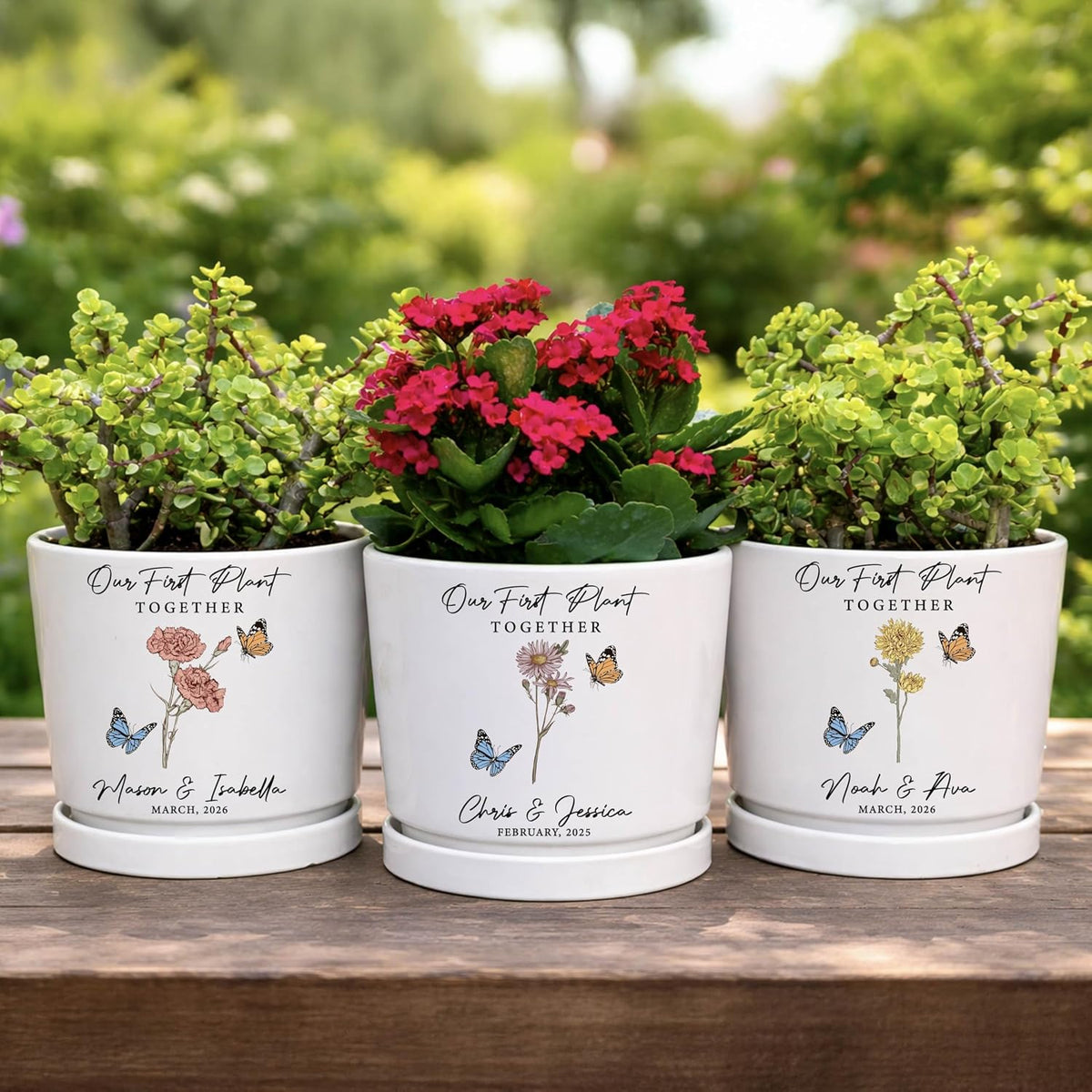 Zexpa Apparel Personalized Flower Pot for Grandma, Mom or Nana, Custom Birth Month Flower Planter with Names, Unique, Mother’s Day, Birthday or Holiday Present, Ceramic Pot