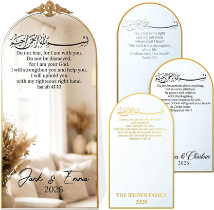 Personalized DIY Wedding Mirror Welcome Sign Decal - Custom Vinyl Sticker with Bride & Groom Names - Elegant Lettering for Bridal Shower, Reception Wall Decor, Event Signage