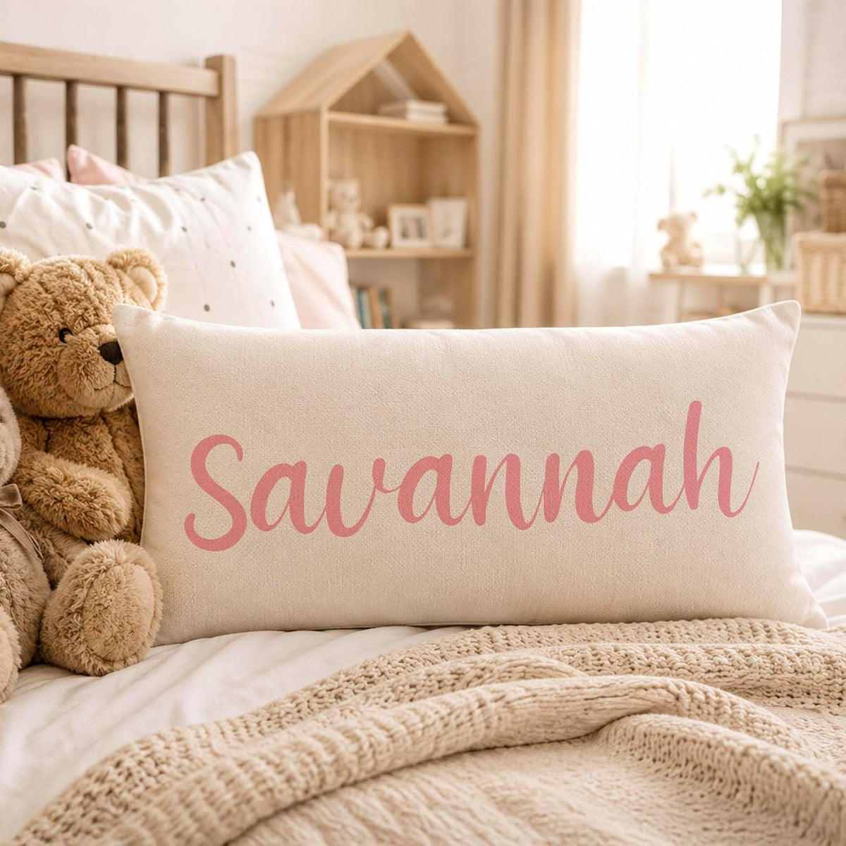 Personalized Name Pillow Cover, Custom Decorative Throw Pillow Case