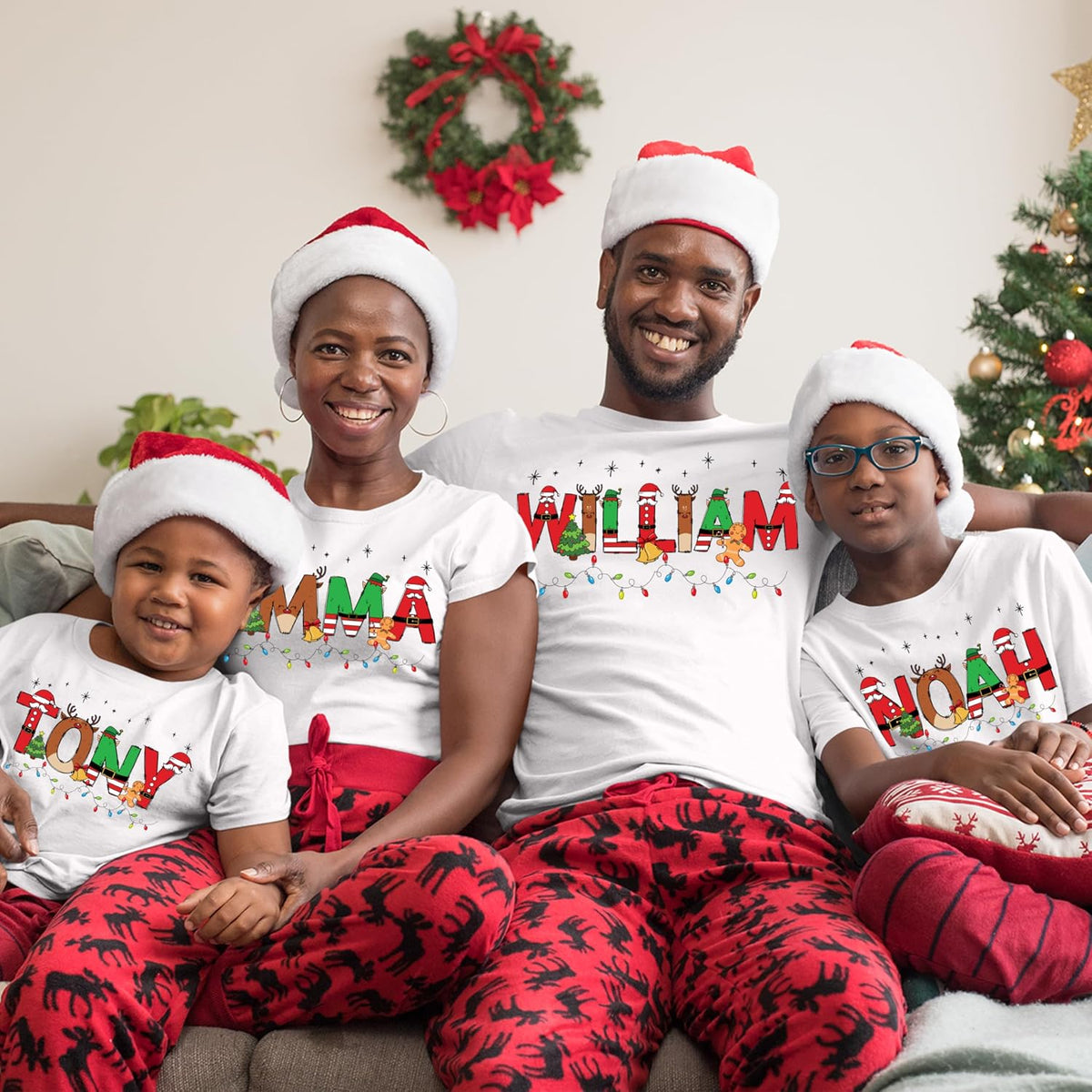 Personalized Christmas Family Matching Shirt, Custom Holiday Xmas Outfit