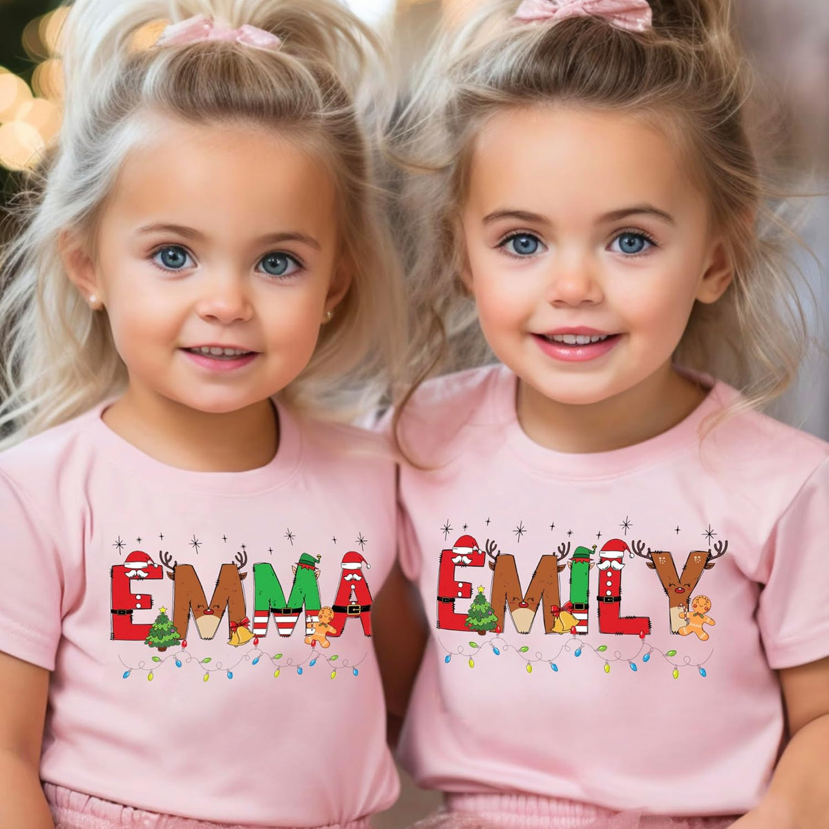Personalized Christmas Toddler T-Shirt, Custom Xmas Holiday Outfit White