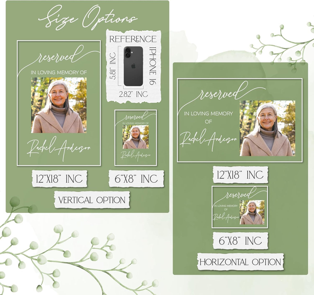 Personalized Photo Memorial Reserved Sign, Custom In Loving Memory Wedding