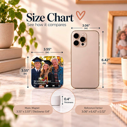 Custom Baby Heartbeat Music Fridge Magnet with Ultrasound Photo and Name
