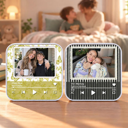 Custom Baby Heartbeat Music Fridge Magnet with Ultrasound Photo and Name