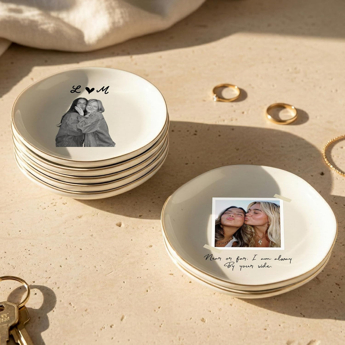 Personalized Ring Dish with Name, Custom Jewelry Tray Gift for Women, Bridesmaids, Mom, Grandma, or Best Friends