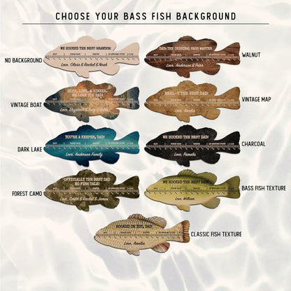 Personalized Fish Wood Sign with Names, Custom Wall Sign Gift for Dad