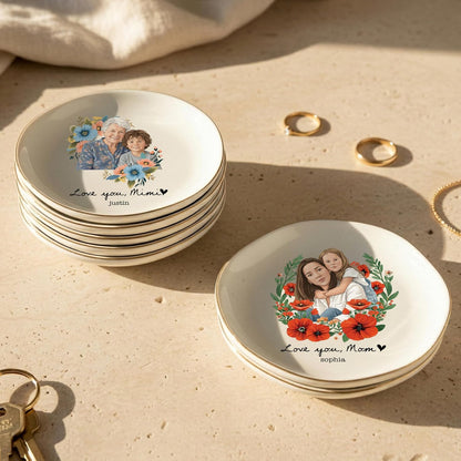 Personalized Ring Dish with Name, Custom Jewelry Tray Gift for Women, Bridesmaids, Mom, Grandma, or Best Friends