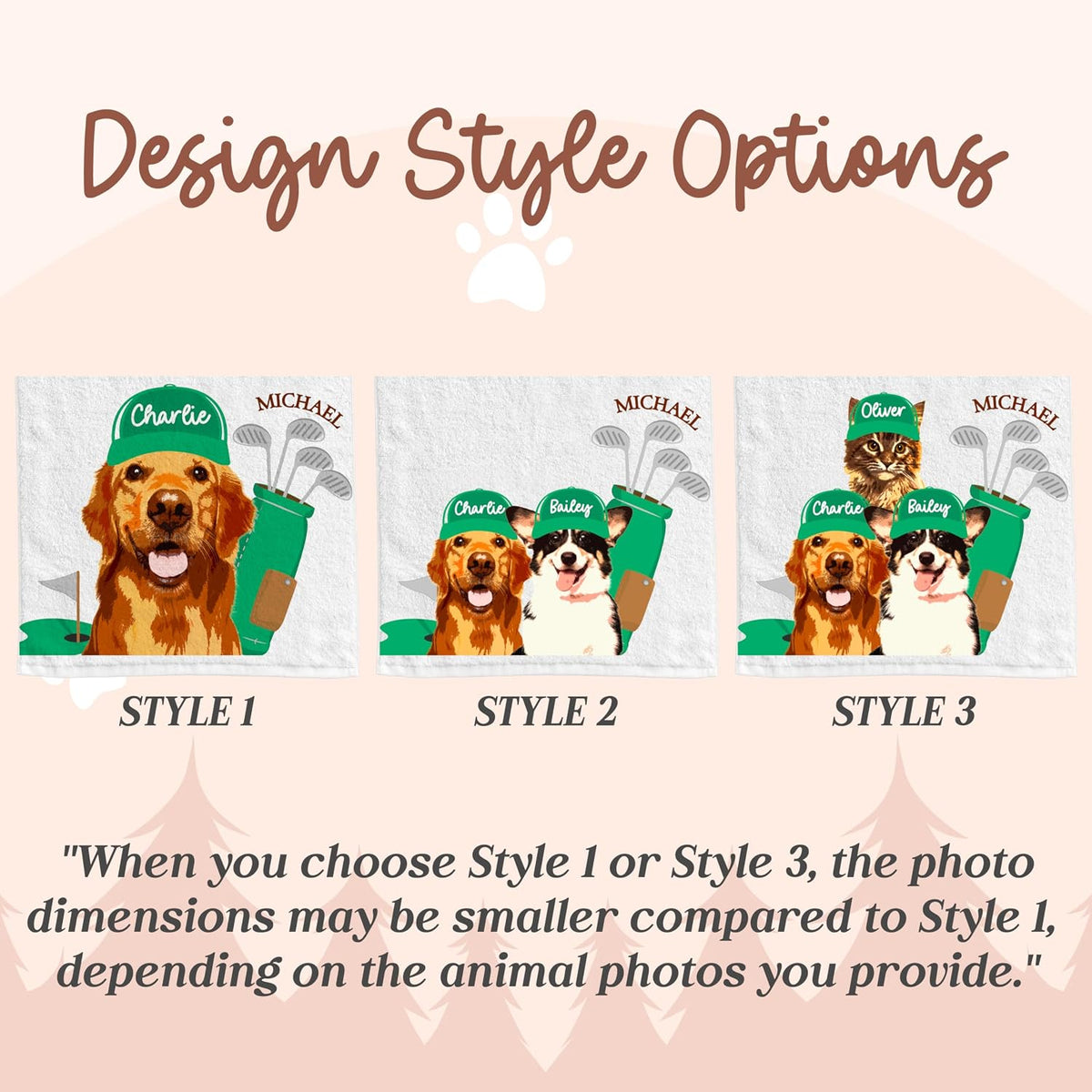 Zexpa Apparel Custom Pet Golf Towel – Personalized Golf Club Towel with Your Dog or Cat Photo & Name – Unique Pet Lover Golf Accessory Gift for Golfers & Pet Owners