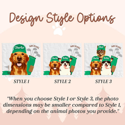 Zexpa Apparel Custom Pet Golf Towel – Personalized Golf Club Towel with Your Dog or Cat Photo & Name – Unique Pet Lover Golf Accessory Gift for Golfers & Pet Owners