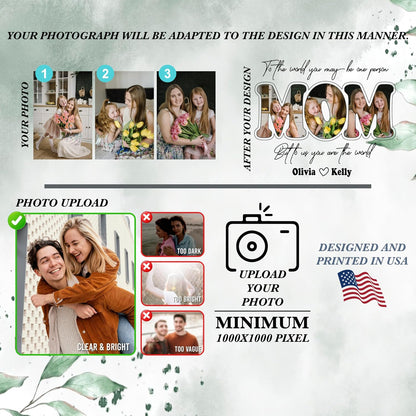 Custom Mom T-Shirt with Family Photos for Mother's Day, Birthdays, or Any Occasion - Personalized Apparel for Moms - Comfortable, and Unique - Upload Your Photo Black
