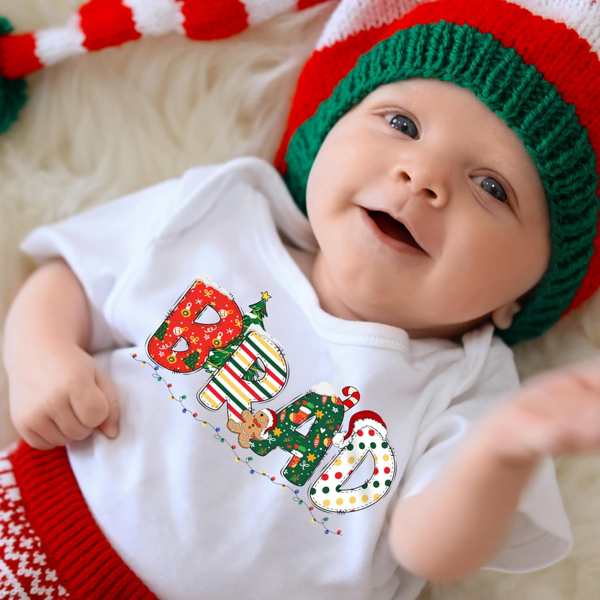 Custom Christmas Holiday Infant Bodysuit - Unique Personalized Xmas Baby Romper for Girl & Boy - Customized Festive Newborn Onesie Outfit