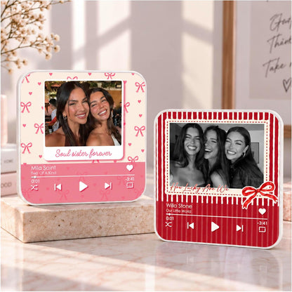 Custom Baby Heartbeat Music Fridge Magnet with Ultrasound Photo and Name