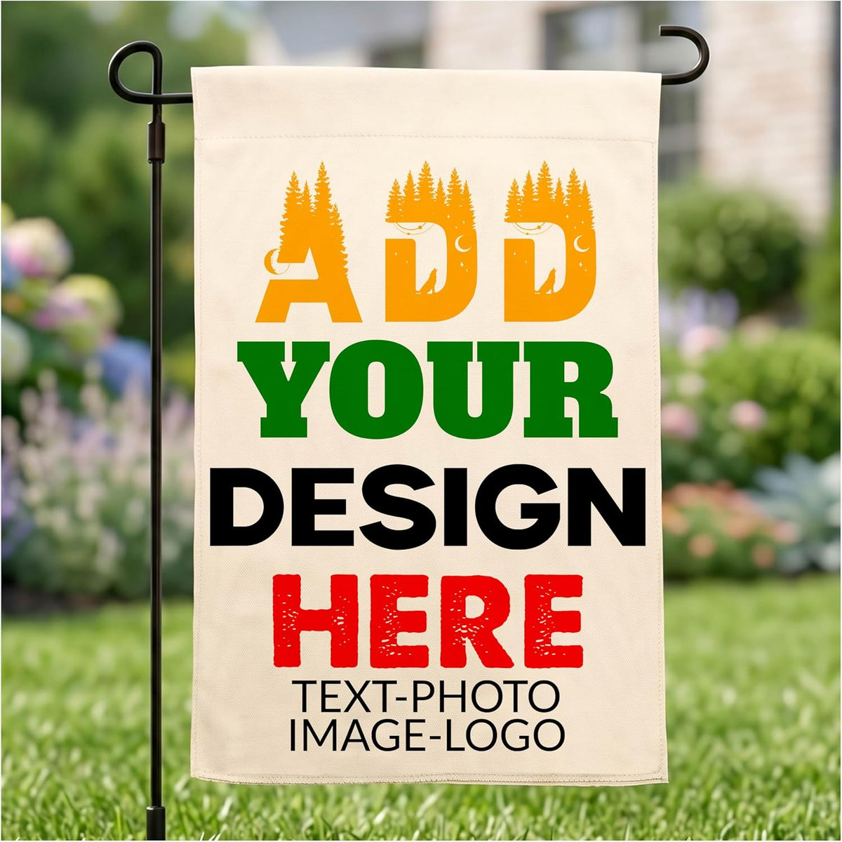Personalized Camping Garden Flag 13x18 Inch Double Sided, Custom Family Name Welcome to Our Campsite Yard Flag