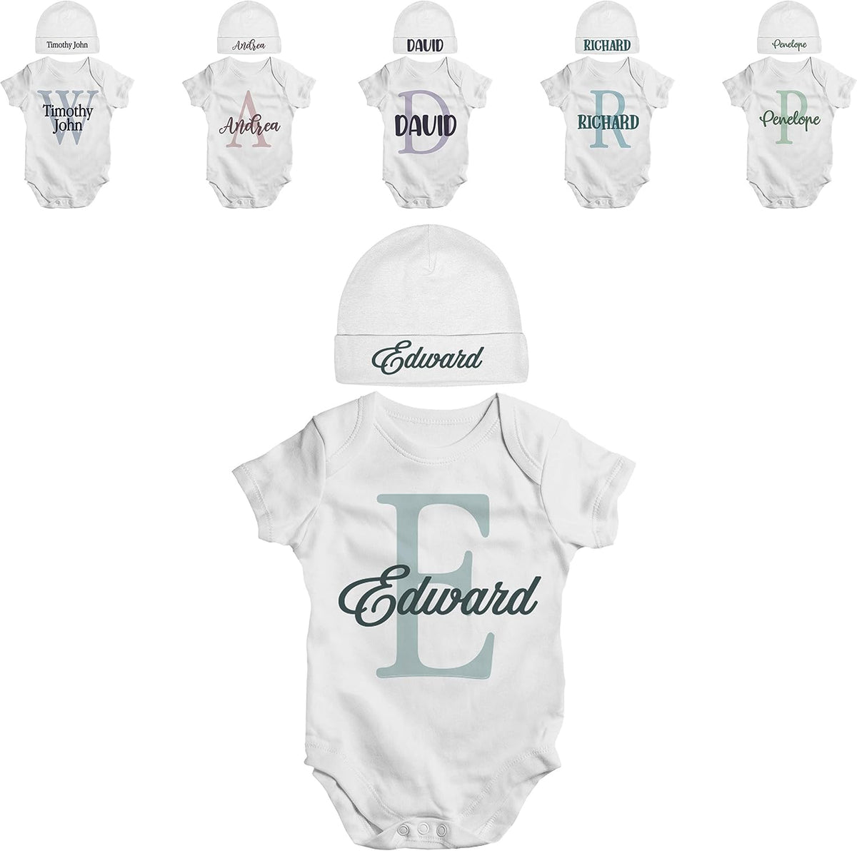 Zexpa Apparel Personalized Bodysuit for Home Coming Customized Newborn Outfit Set With Beanie