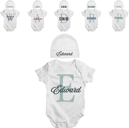 Zexpa Apparel Personalized Bodysuit for Home Coming Customized Newborn Outfit Set With Beanie