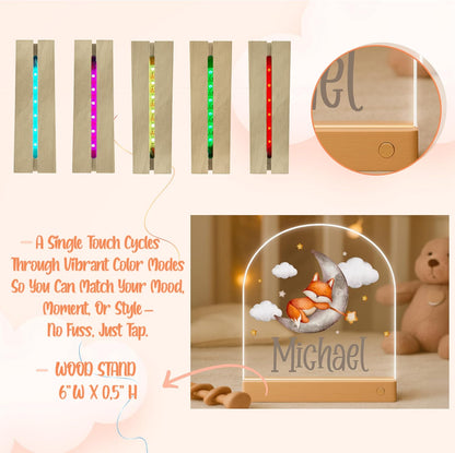 Personalized Night Light with Name, Custom LED Lamp for Boys and Girls