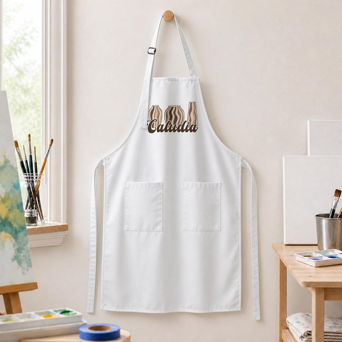 Zexpa Apparel Personalized Bakery Apron for Women with Custom Name and Logo Design, Adjustable Baking Apron