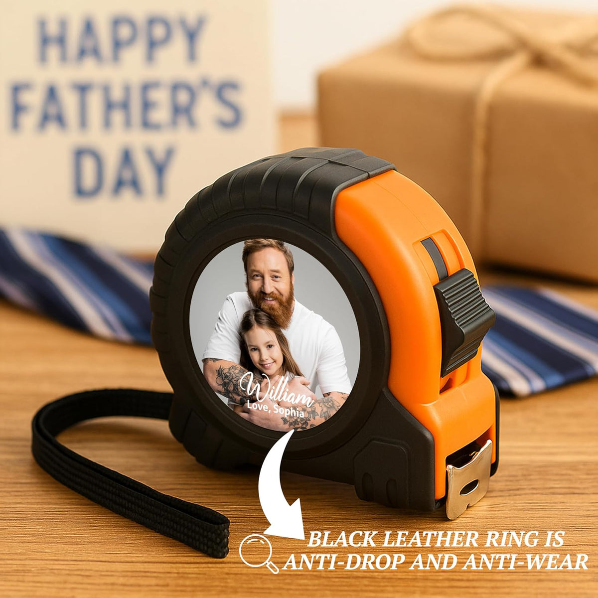 Personalized Photo Tape Measure Gift for Dad, Custom Tool from Kids