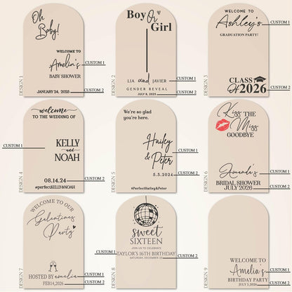Personalized Welcome to Our Wedding Mirror Sign Decal DIY - Customized Bride and Groom Names - Lettering Elegant Happily Ever After Party Vinyl Sticker Wall Reception Decor