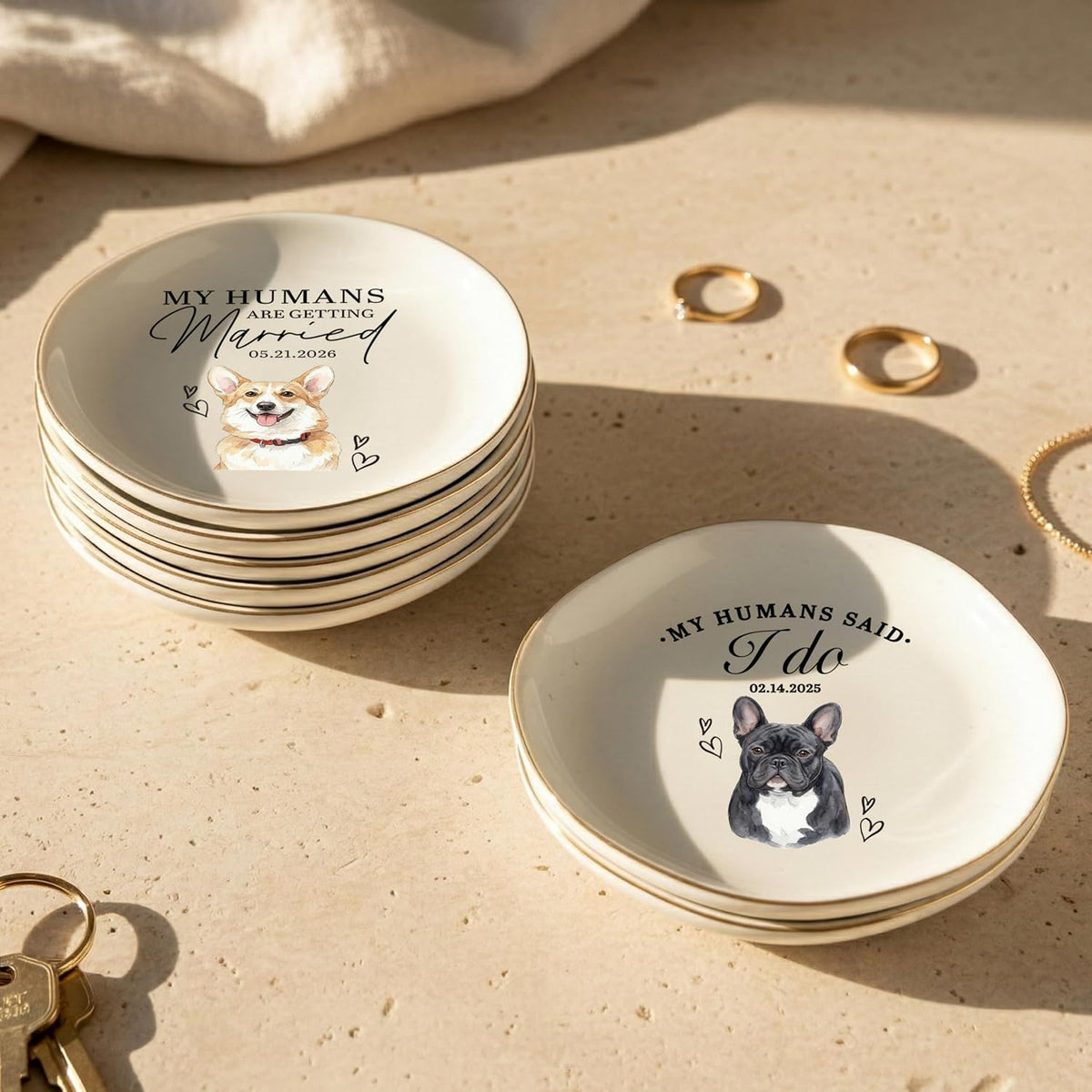 Personalized Ring Dish with Name, Custom Jewelry Tray Gift for Women, Bridesmaids, Mom, Grandma, or Best Friends